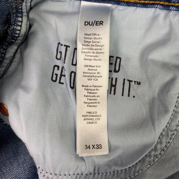 DU/ER Wide Leg Jeans Women's 34 x 33 Midweight Performance Blue Stretch WFMS5322 - Picture 7 of 15